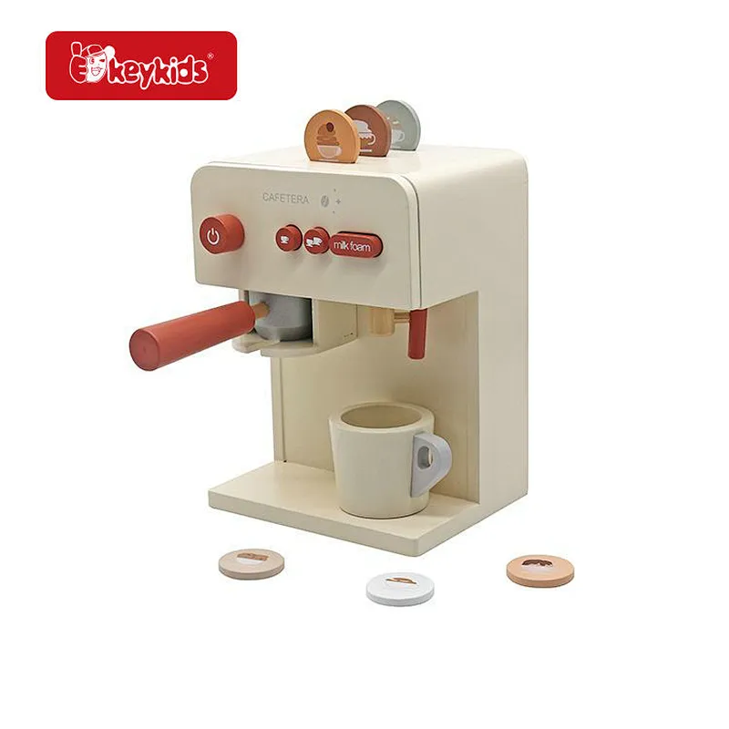 Kids pretend play wooden birthday cake toy with knife and plate W10D606